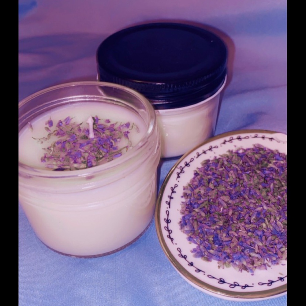 Lavender Calming Aromatherapy Glass Jar Candle 4OZ